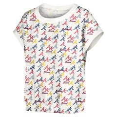Atlanta Braves Lusso Women's Madge Dolman Tri-Blend T-Shirt - White - MLB Online