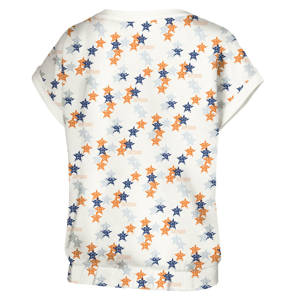 Houston Astros Lusso Women's Madge Dolman Tri-Blend T-Shirt - White - MLB Lifestyle