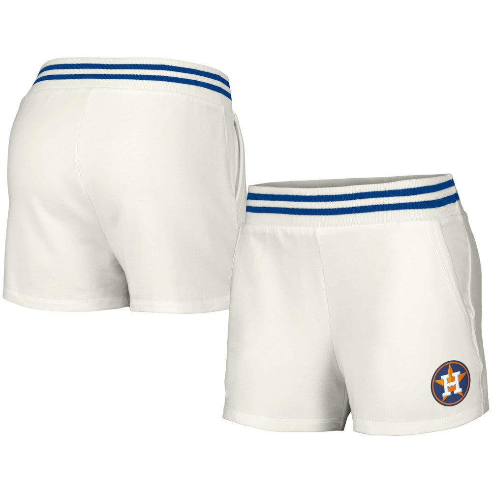Houston Astros Lusso Women's Maeg Tri-Blend Pocket Shorts - White - MLB on Sale