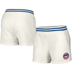 Chicago Cubs Lusso Women's Maeg Tri-Blend Pocket Shorts - White - MLB Discount