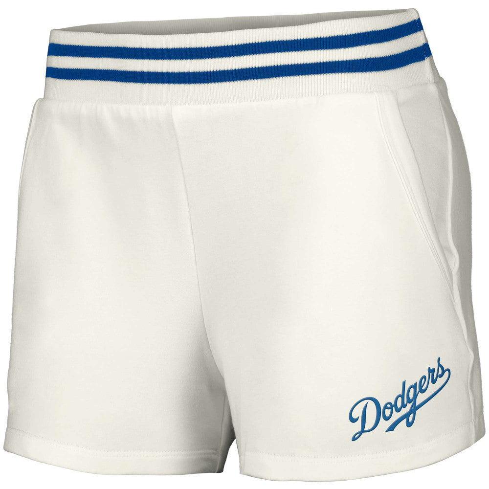 Los Angeles Dodgers Lusso Women's Maeg Tri-Blend Pocket Shorts - White - MLB Online