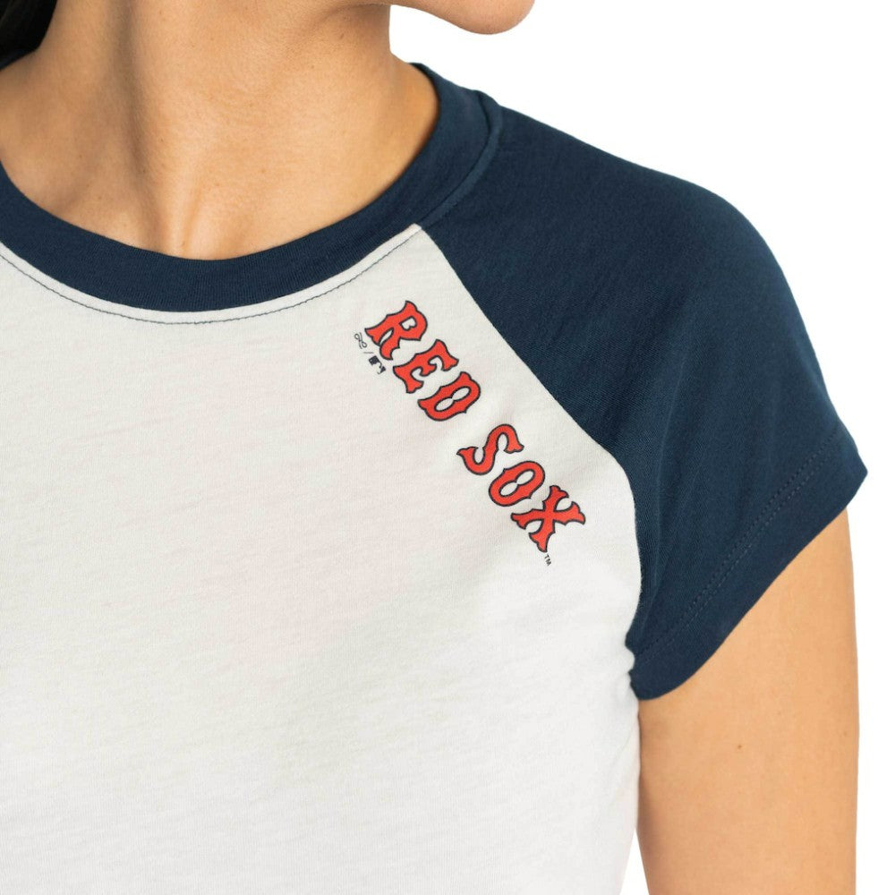 Boston Red Sox Lusso Women's Nikki Raglan T-Shirt - White - MLB Online