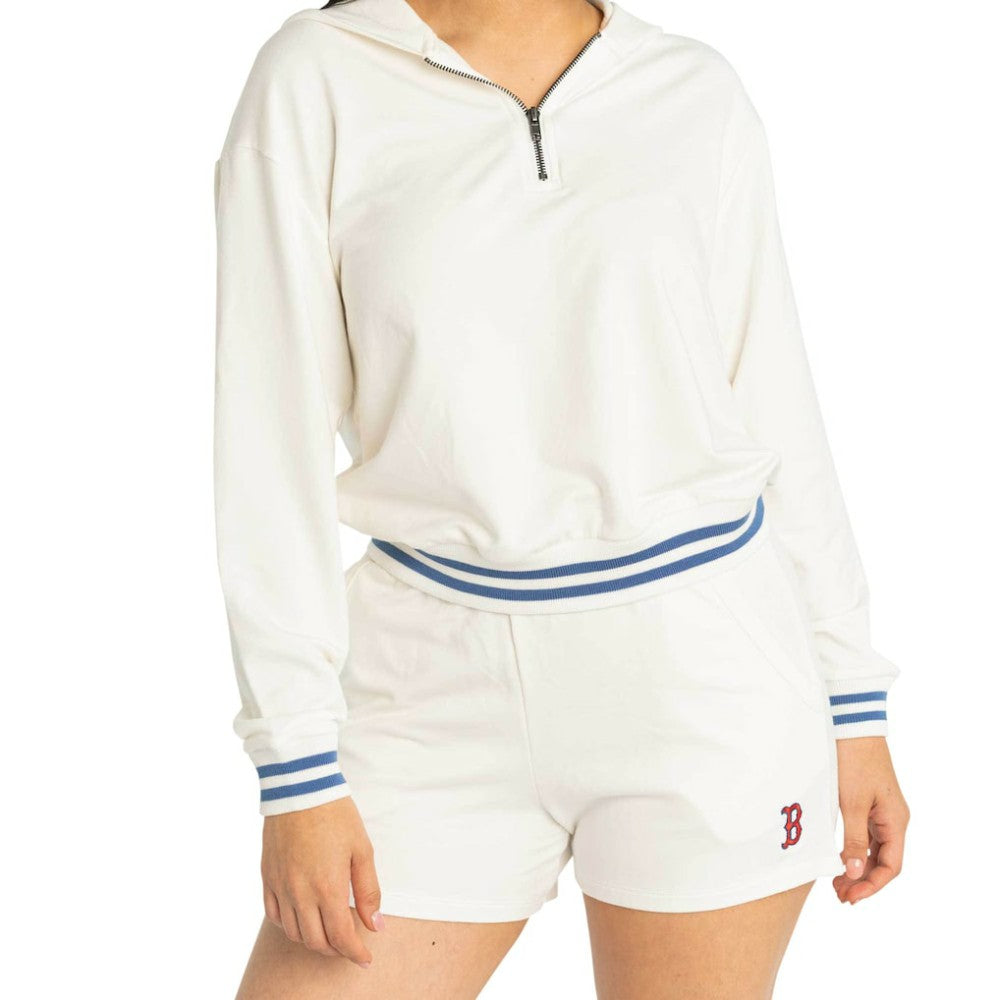 Boston Red Sox Lusso Women's Maeg Tri-Blend Pocket Shorts - White - MLB on Sale