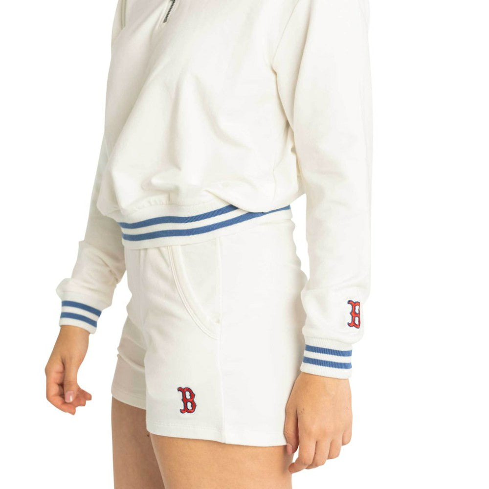 Boston Red Sox Lusso Women's Maeg Tri-Blend Pocket Shorts - White - MLB on Sale