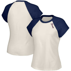 Atlanta Braves Lusso Women's Nikki Raglan T-Shirt - White - MLB Sale