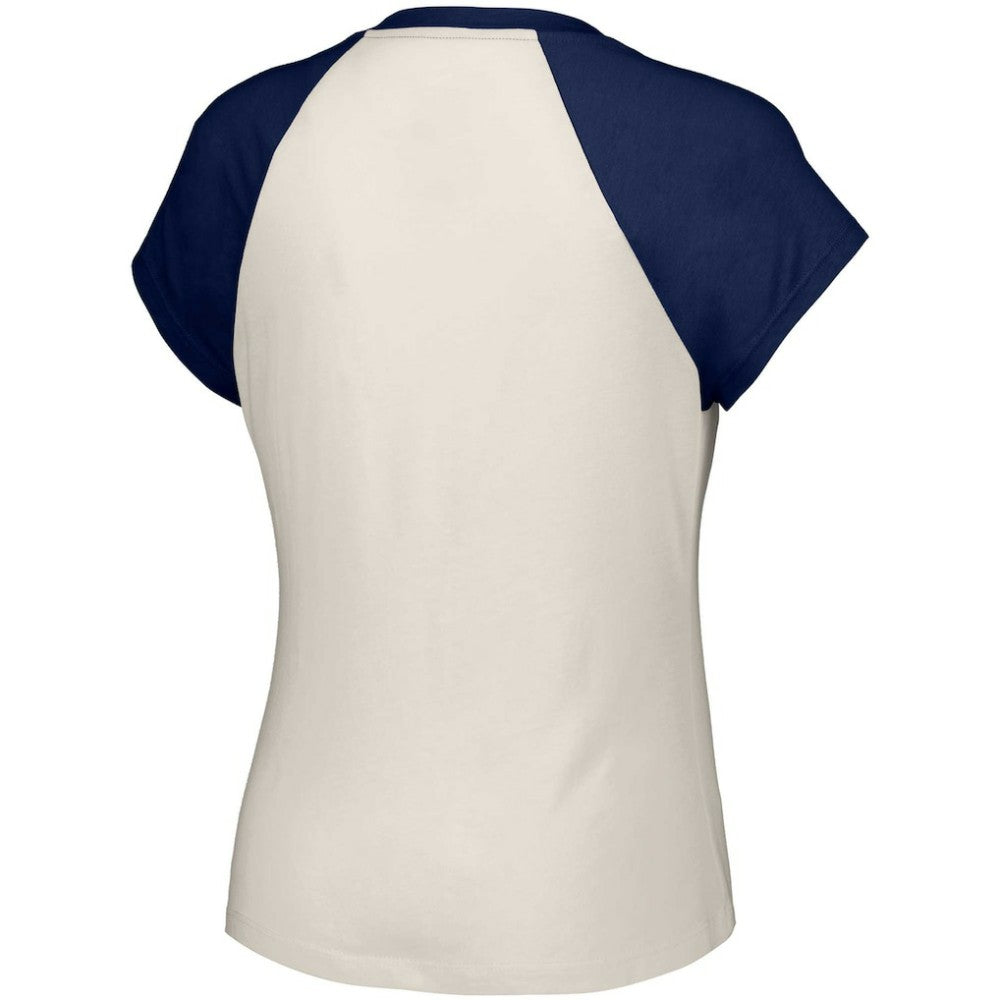 Atlanta Braves Lusso Women's Nikki Raglan T-Shirt - White - MLB Sale