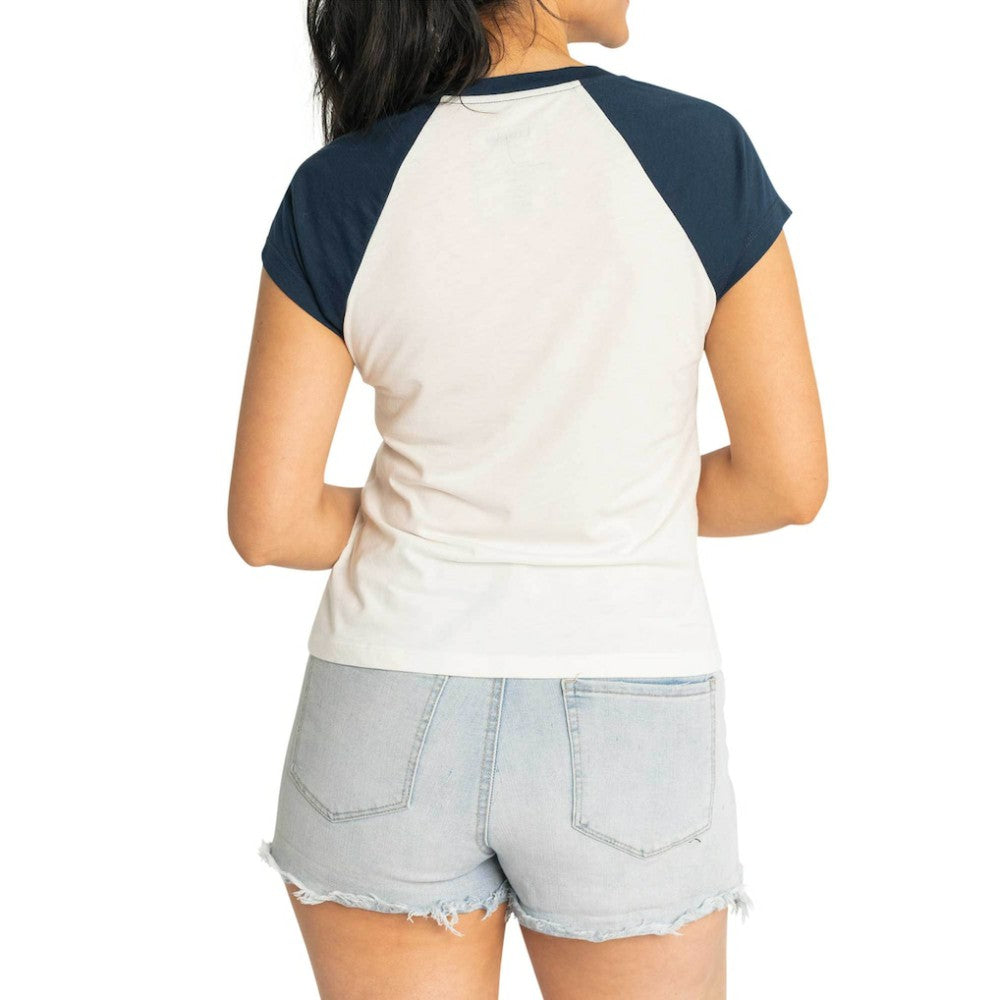 Atlanta Braves Lusso Women's Nikki Raglan T-Shirt - White - MLB Sale