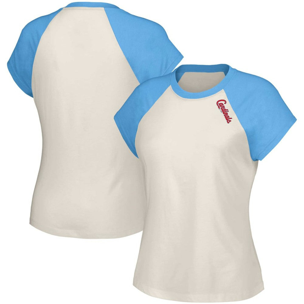 St. Louis Cardinals Lusso Women's Nikki Raglan T-Shirt - White - MLB on Sale