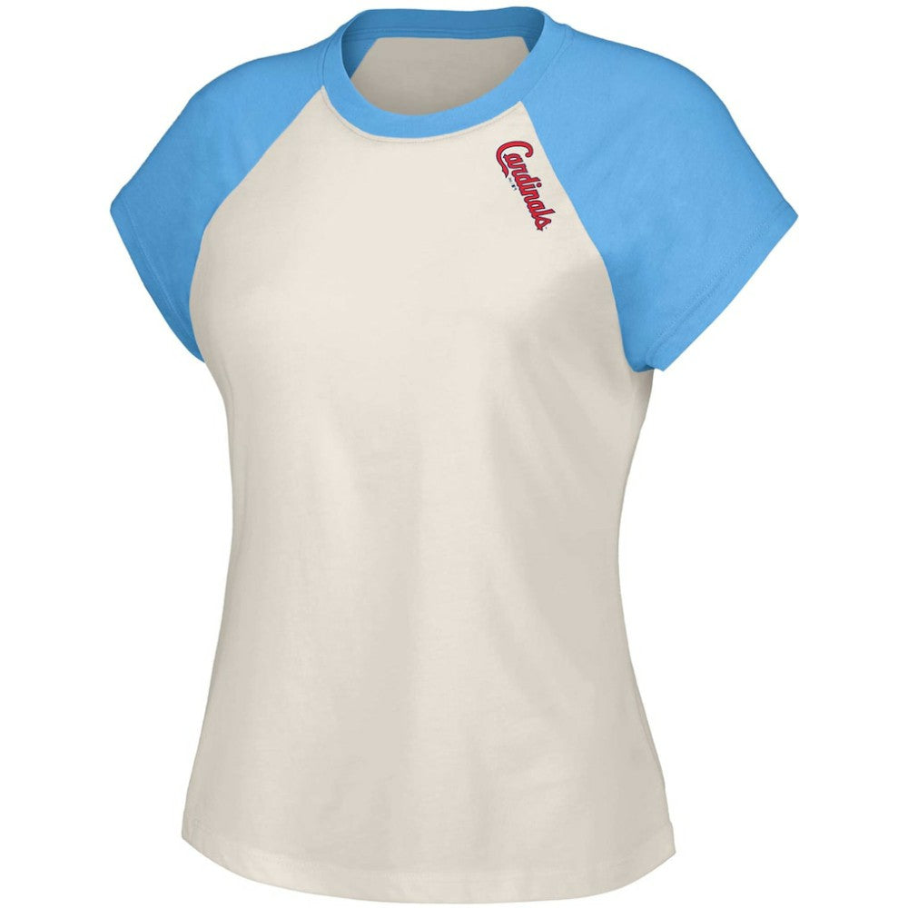 St. Louis Cardinals Lusso Women's Nikki Raglan T-Shirt - White - MLB on Sale