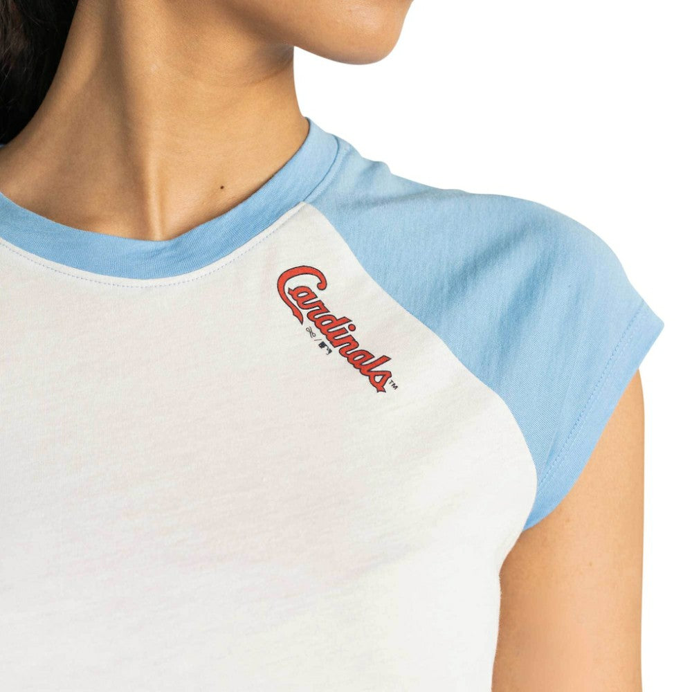 St. Louis Cardinals Lusso Women's Nikki Raglan T-Shirt - White - MLB on Sale