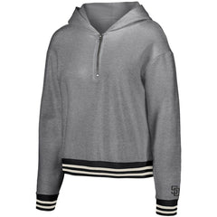 San Diego Padres Lusso Women's Magnolia Tri-Blend Quarter-Zip Hoodie - Gray - MLB Sale
