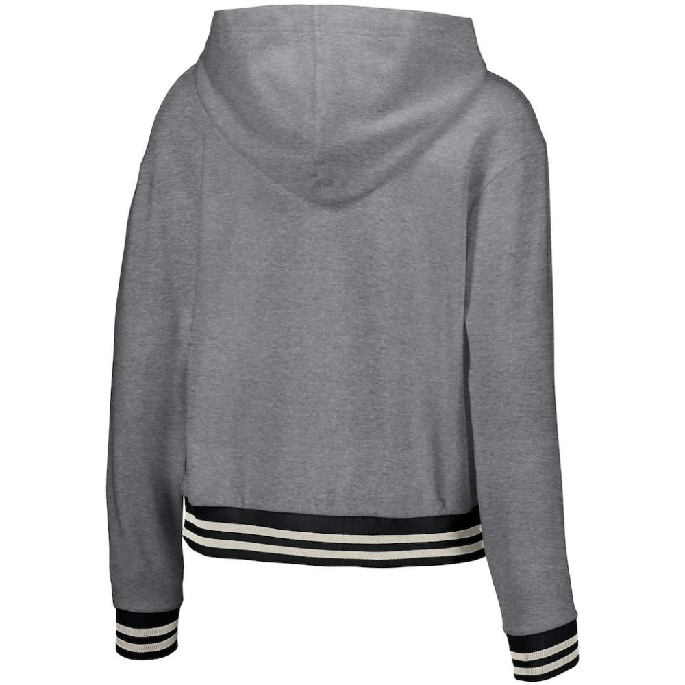 San Diego Padres Lusso Women's Magnolia Tri-Blend Quarter-Zip Hoodie - Gray - MLB Sale