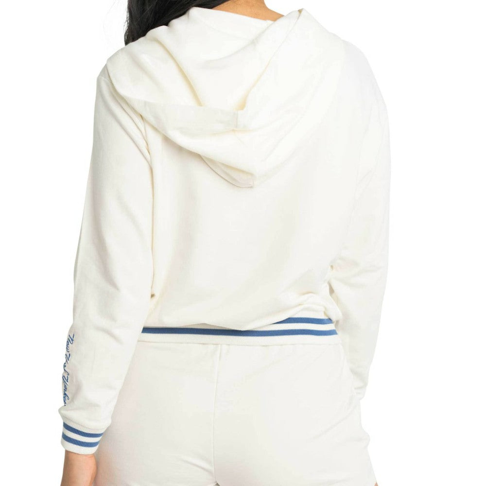 New York Yankees Lusso Women's Magnolia Tri-Blend Quarter-Zip Hoodie - White - MLB Online