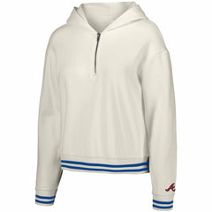 Atlanta Braves Lusso Women's Magnolia Tri-Blend Quarter-Zip Hoodie - White - MLB on Sale