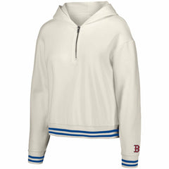 Boston Red Sox Lusso Women's Magnolia Tri-Blend Quarter-Zip Hoodie - White - MLB Discount