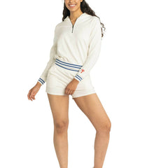 Philadelphia Phillies Lusso Women's Magnolia Tri-Blend Quarter-Zip Hoodie - White - MLB Sale