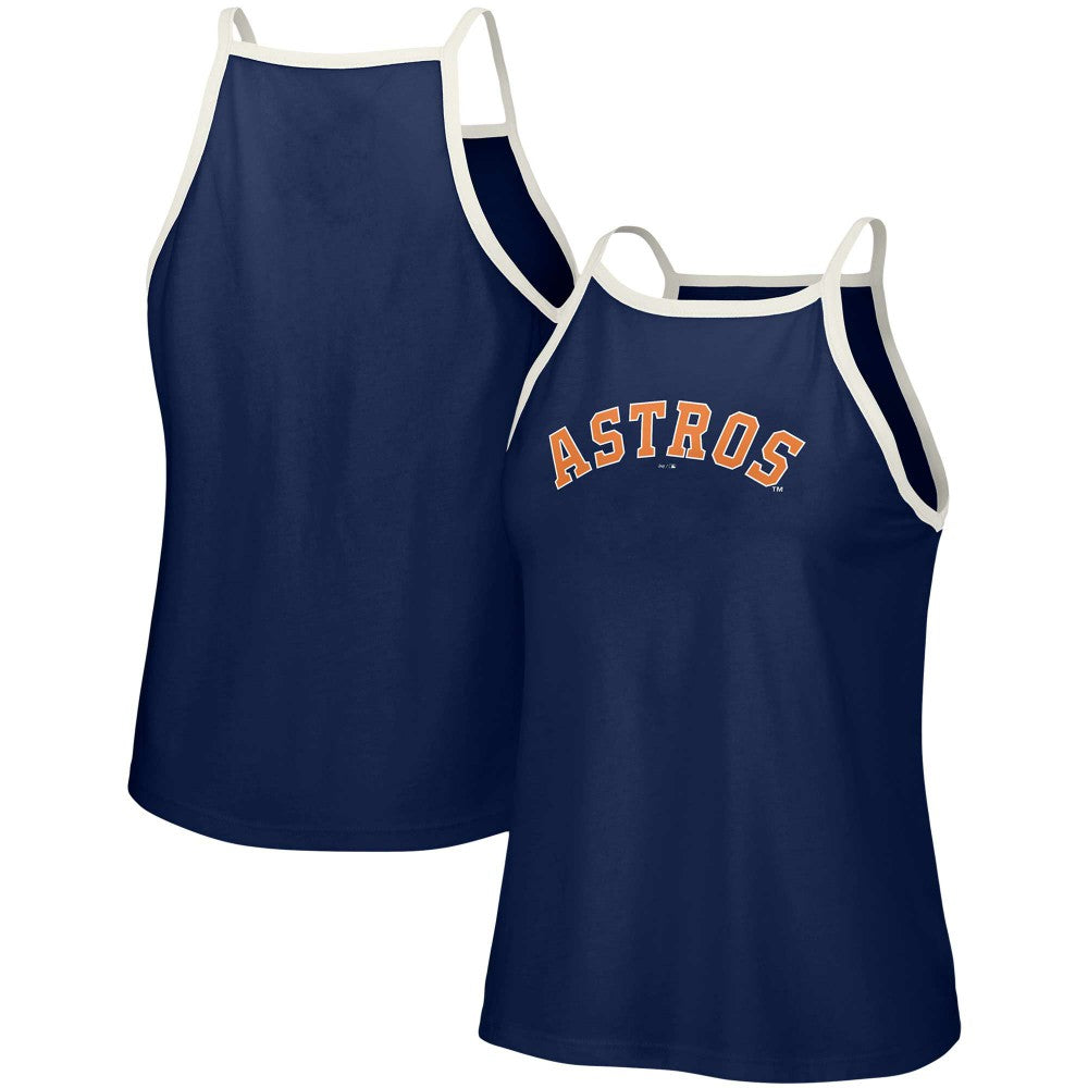 Houston Astros Lusso Women's Nadine Halter Tank Top - Navy - MLB Discount
