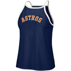 Houston Astros Lusso Women's Nadine Halter Tank Top - Navy - MLB Discount