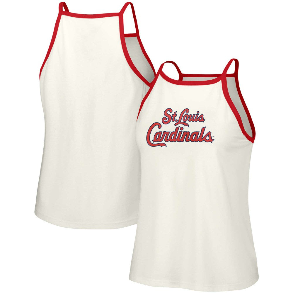 St. Louis Cardinals Lusso Women's Nadine Halter Tank Top - White - MLB on Sale