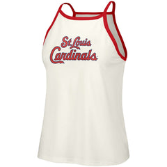 St. Louis Cardinals Lusso Women's Nadine Halter Tank Top - White - MLB on Sale