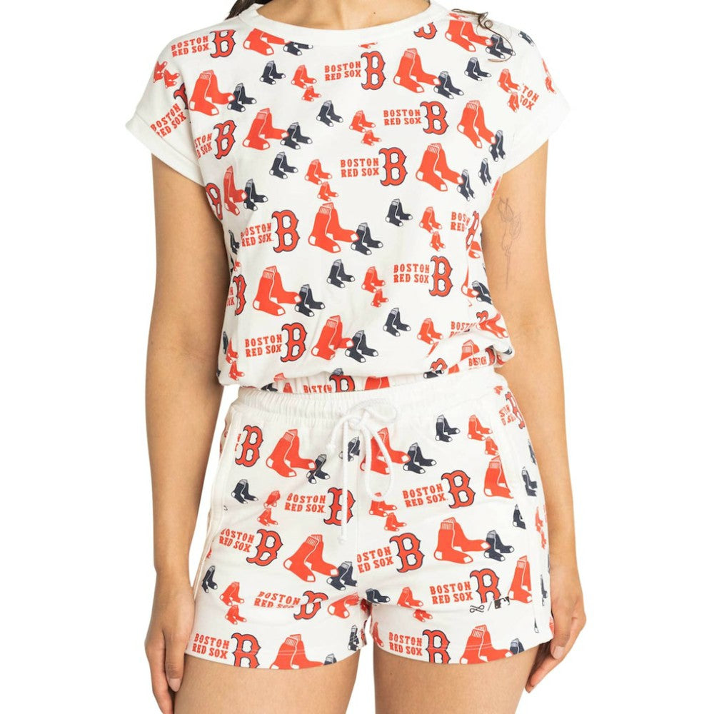 Boston Red Sox Lusso Women's Marge Shorts - White - MLB Sale