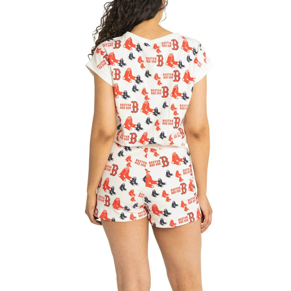 Boston Red Sox Lusso Women's Marge Shorts - White - MLB Sale