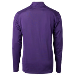 Colorado Rockies Cutter & Buck Virtue Eco Pique Micro Stripe Recycled Quarter-Zip Pullover Top - Purple/Black - MLB Sale