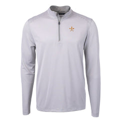 Houston Astros Cutter & Buck Virtue Eco Pique Micro Stripe Recycled Quarter-Zip Pullover Top - Gray/White - MLB on Sale