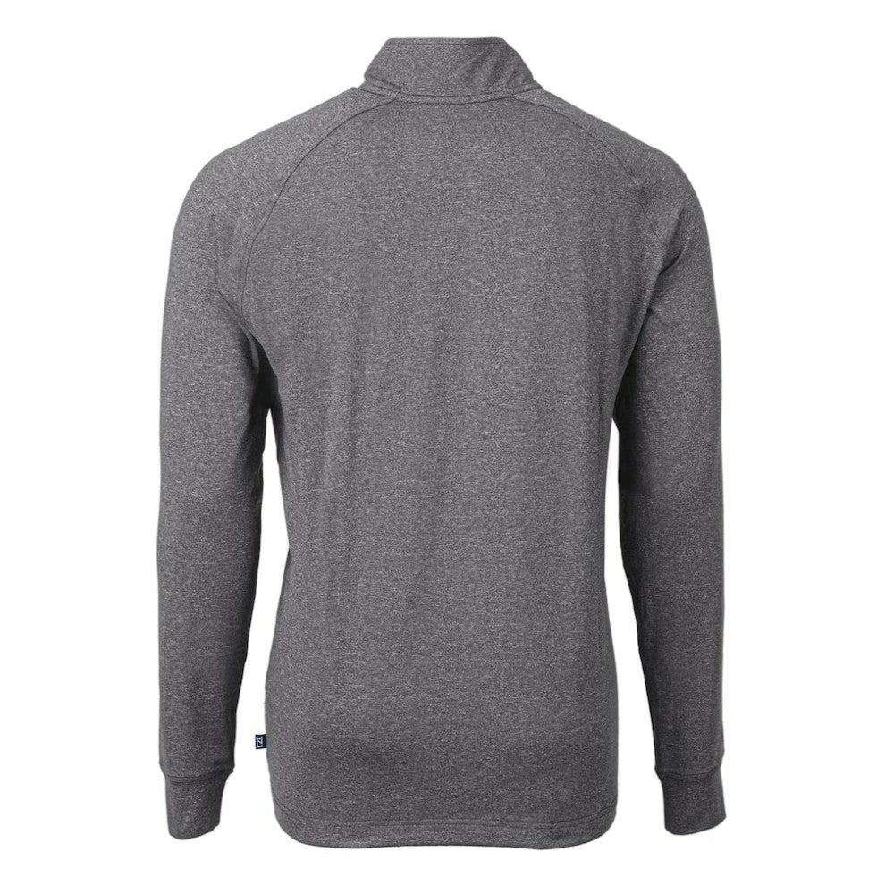 Baltimore Orioles Cutter & Buck Adapt Eco Knit Stretch Recycled Quarter-Zip Pullover Top - Heather Black - MLB Discount