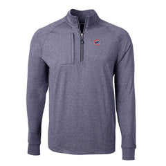 Chicago Cubs Cutter & Buck Adapt Eco Knit Stretch Recycled Quarter-Zip Pullover Top - Heather Navy - MLB on Sale