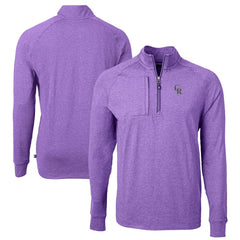 Colorado Rockies Cutter & Buck Adapt Eco Knit Stretch Recycled Quarter-Zip Pullover Top - Heather Purple - MLB Lifestyle