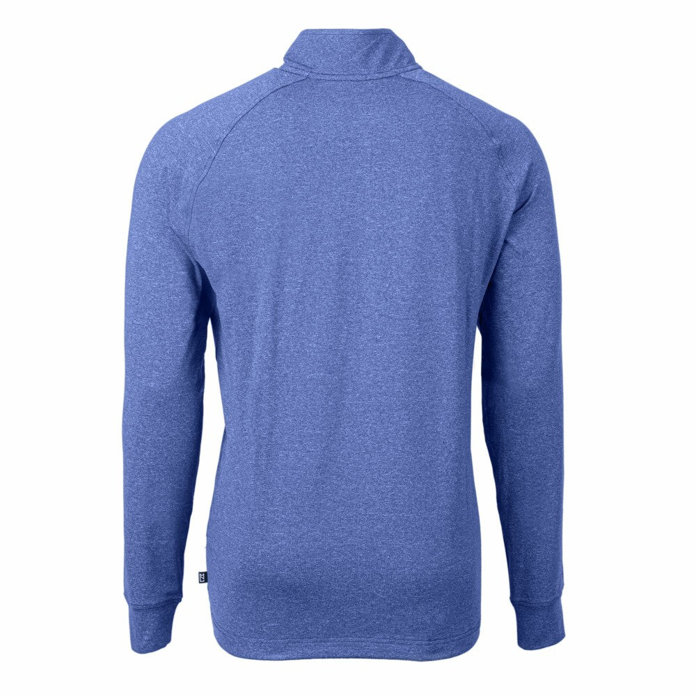 Kansas City Royals Cutter & Buck Adapt Eco Knit Stretch Recycled Quarter-Zip Pullover Top - Heather Royal - MLB Discount