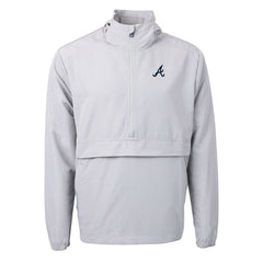 Atlanta Braves Cutter & Buck Charter Eco Recycled Half-Zip Anorak Jacket - Gray - MLB Lifestyle