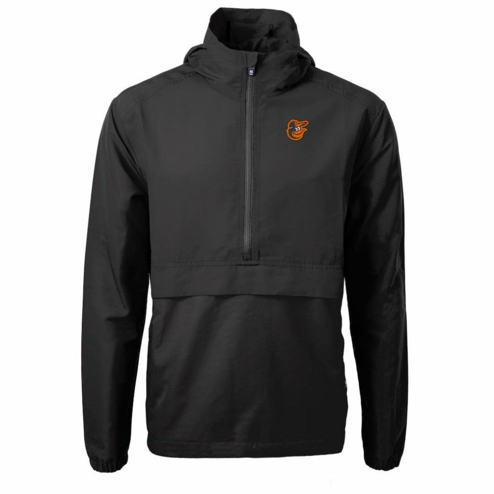 Baltimore Orioles Cutter & Buck Charter Eco Recycled Half-Zip Anorak Jacket - Black - MLB Lifestyle