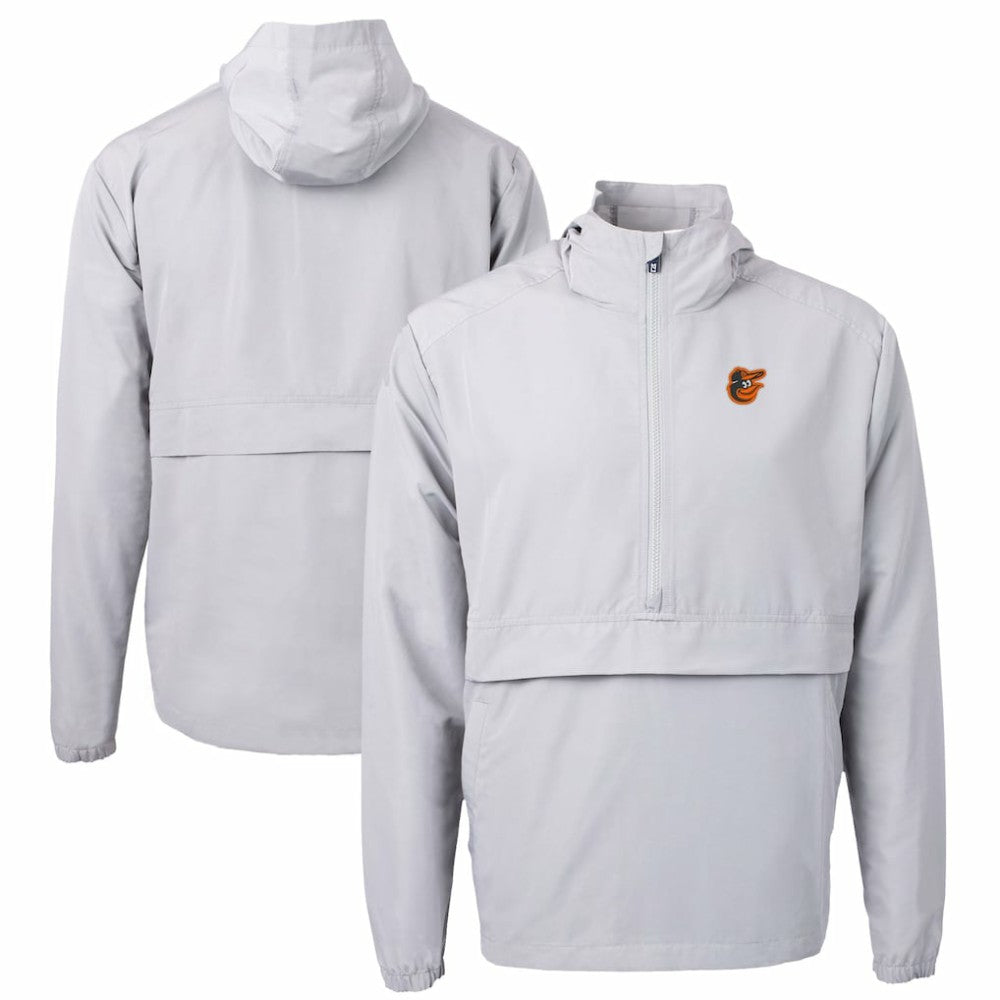 Baltimore Orioles Cutter & Buck Charter Eco Recycled Half-Zip Anorak Jacket - Gray - MLB Discount