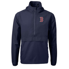 Boston Red Sox Cutter & Buck Charter Eco Recycled Half-Zip Anorak Jacket - Navy - MLB Lifestyle