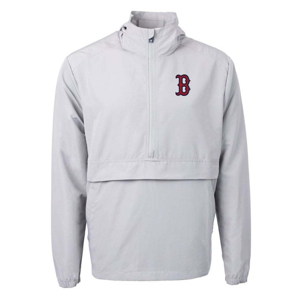 Boston Red Sox Cutter & Buck Charter Eco Recycled Half-Zip Anorak Jacket - Gray - MLB Discount