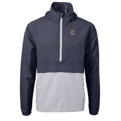 Chicago Cubs Cutter & Buck Charter Eco Recycled Half-Zip Anorak Jacket - Navy/Gray - MLB on Sale