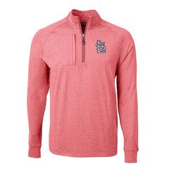 St. Louis Cardinals Cutter & Buck Adapt Eco Knit Stretch Recycled Quarter-Zip Pullover Top - Heather Red - MLB Online