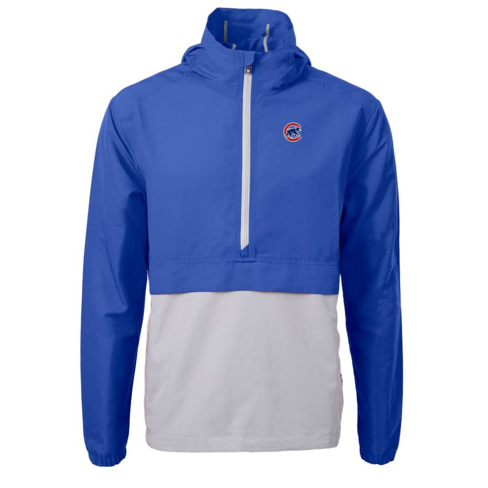 Chicago Cubs Cutter & Buck Charter Eco Recycled Half-Zip Anorak Jacket - Royal/Gray - MLB Discount