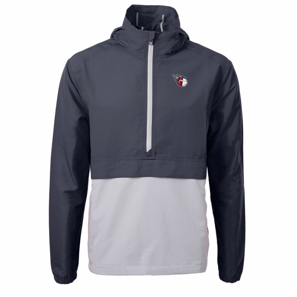 Cleveland Guardians Cutter & Buck Charter Eco Recycled Half-Zip Anorak Jacket - Navy/Gray - MLB Sale