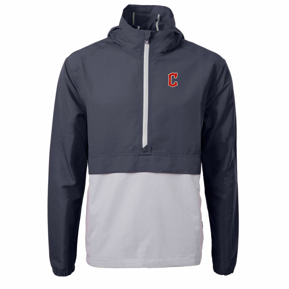 Cleveland Guardians Cutter & Buck Charter Eco Recycled Half-Zip Anorak Jacket - Navy/Gray - MLB Online