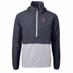 Cleveland Guardians Cutter & Buck Charter Eco Recycled Half-Zip Anorak Jacket - Navy/Gray - MLB Online