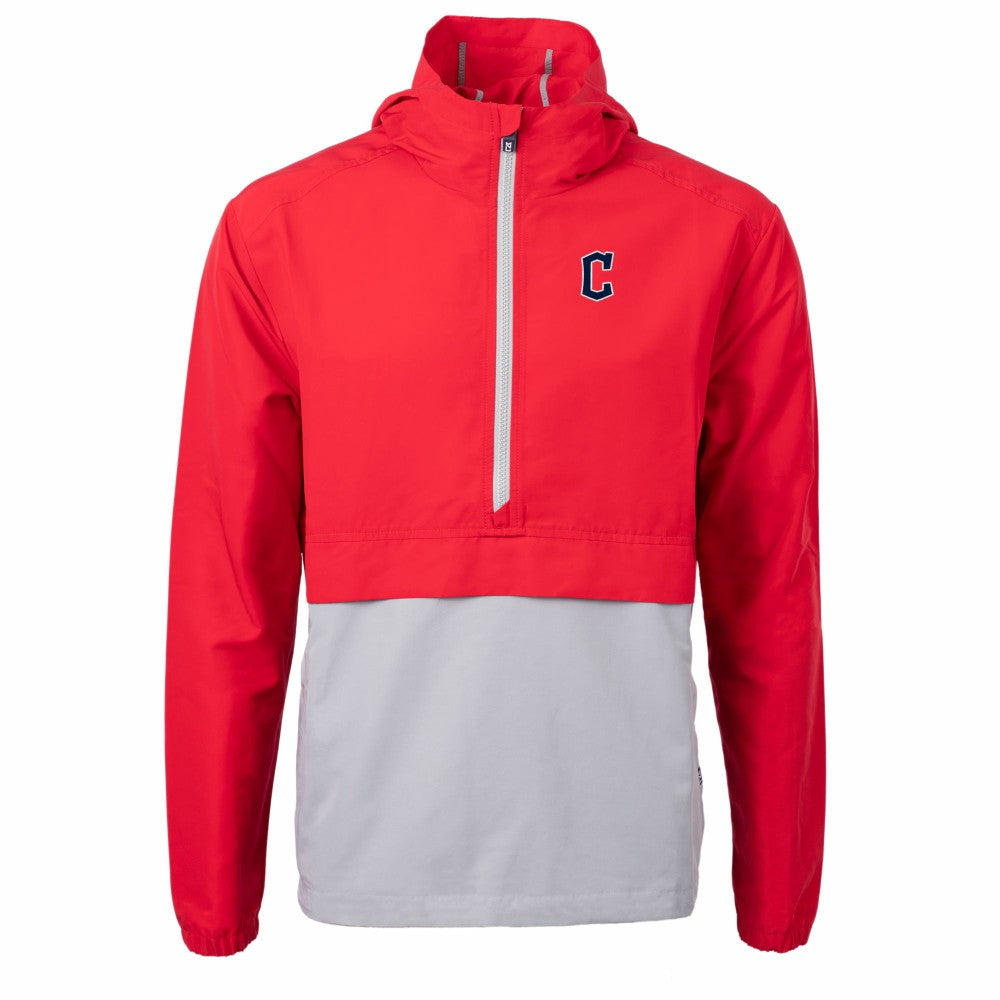 Cleveland Guardians Cutter & Buck Charter Eco Recycled Half-Zip Anorak Jacket - Red/Gray - MLB on Sale