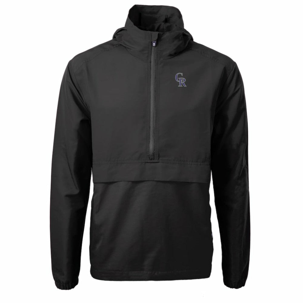 Colorado Rockies Cutter & Buck Charter Eco Recycled Half-Zip Anorak Jacket - Black - MLB Online