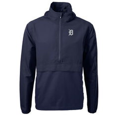 Detroit Tigers Cutter & Buck Charter Eco Recycled Half-Zip Anorak Jacket - Navy - MLB on Sale