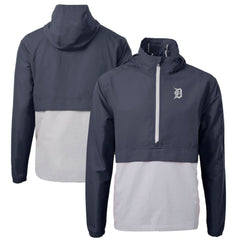 Detroit Tigers Cutter & Buck Charter Eco Recycled Half-Zip Anorak Jacket - Navy/Gray - MLB Sale