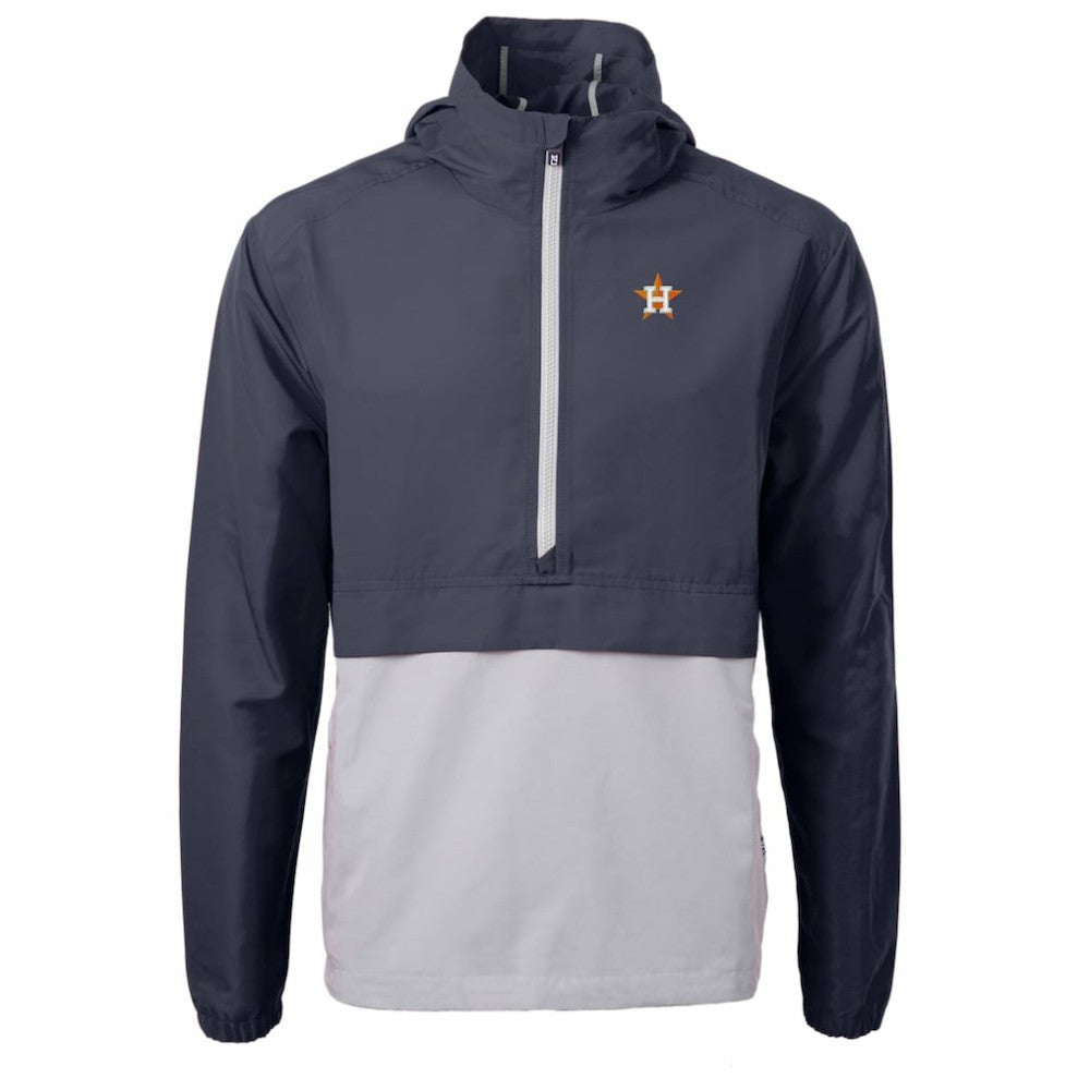 Houston Astros Cutter & Buck Charter Eco Recycled Half-Zip Anorak Jacket - Navy/Gray - MLB Sale