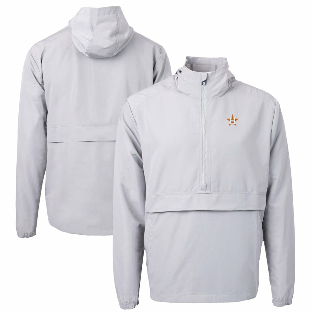 Houston Astros Cutter & Buck Charter Eco Recycled Half-Zip Anorak Jacket - Gray - MLB on Sale