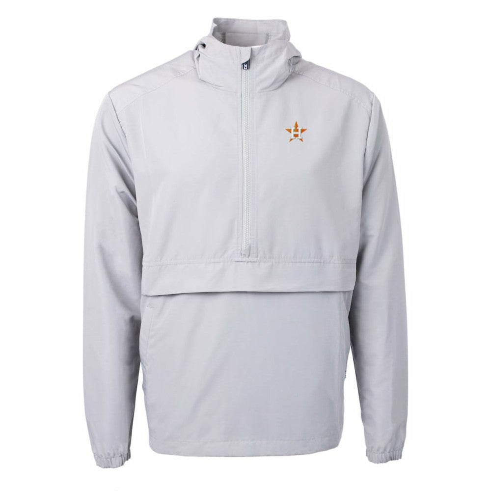 Houston Astros Cutter & Buck Charter Eco Recycled Half-Zip Anorak Jacket - Gray - MLB on Sale